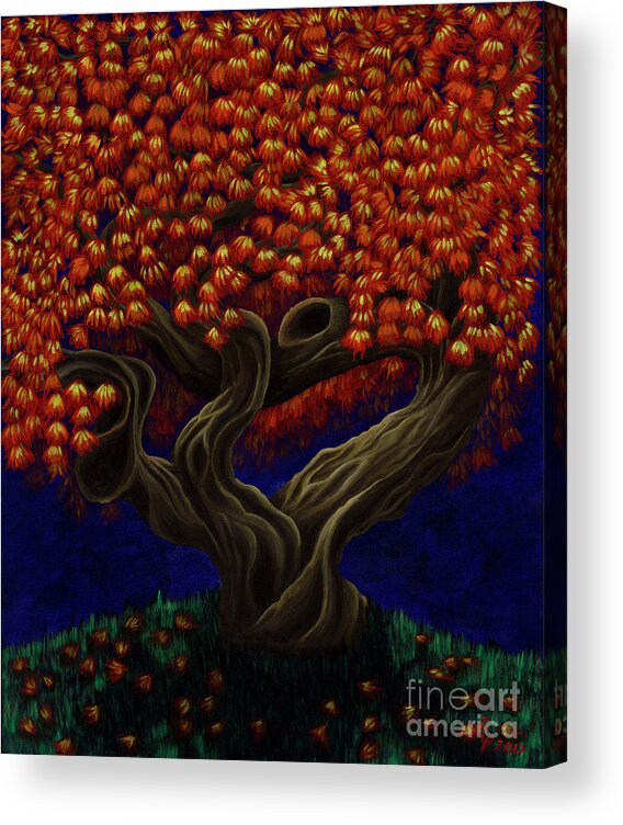 Rebecca Acrylic Print featuring the painting Aged Autumn by Rebecca Parker