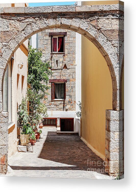Agios Acrylic Print featuring the photograph Agios Nikolaos Street by Antony McAulay