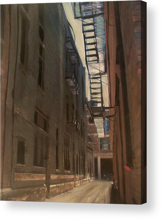 Alley Acrylic Print featuring the painting Alley Series 5 by Anita Burgermeister