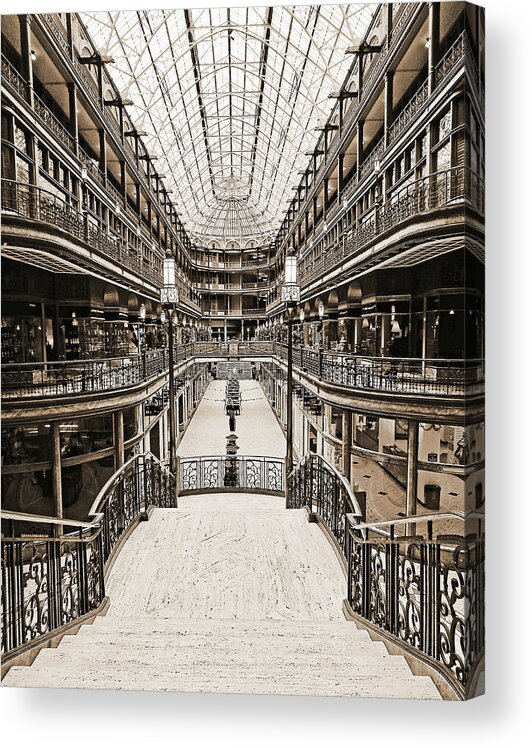 Cleveland Acrylic Print featuring the digital art Almost Alone in The Arcade Antique by Gary Olsen-Hasek