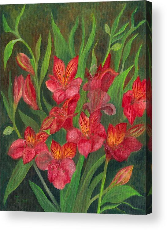 Flower Acrylic Print featuring the painting Alstroemeria by FT McKinstry