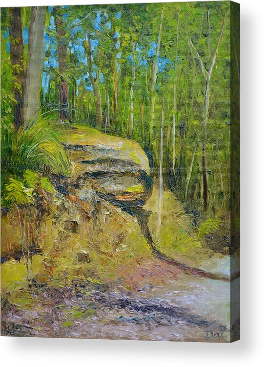 Track Acrylic Print featuring the painting An Afternoon Walk along a Lane Cove Track by Dai Wynn