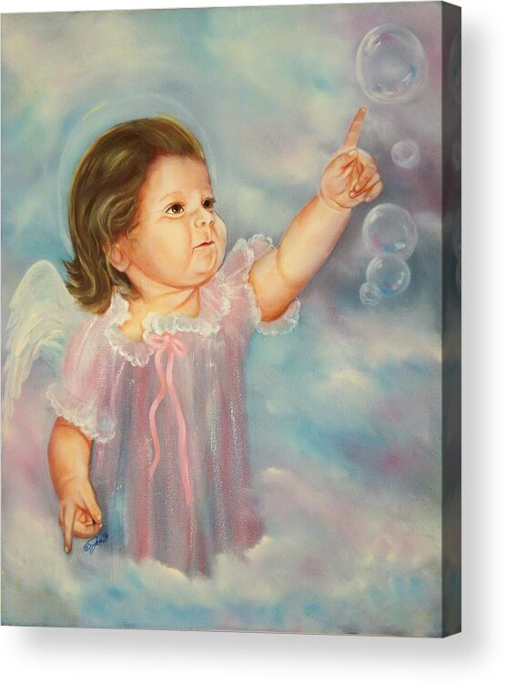 Angel Acrylic Print featuring the painting Angel Baby by Joni McPherson