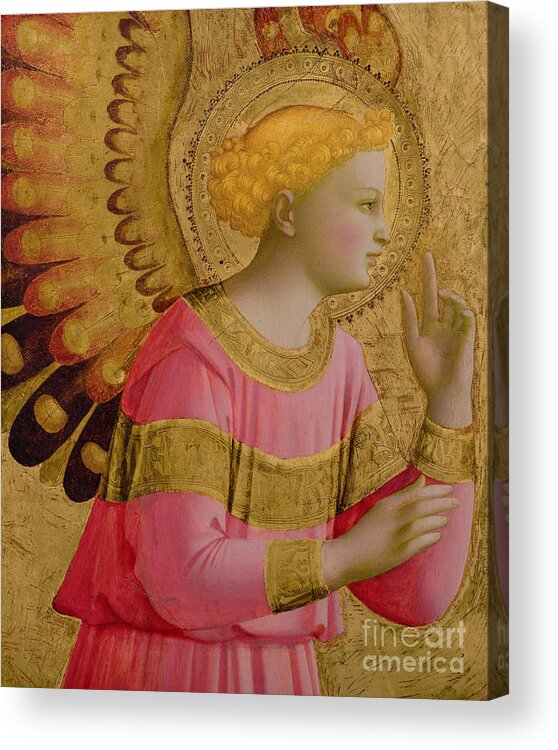 Annunciatory Acrylic Print featuring the painting Annunciatory Angel by Fra Angelico