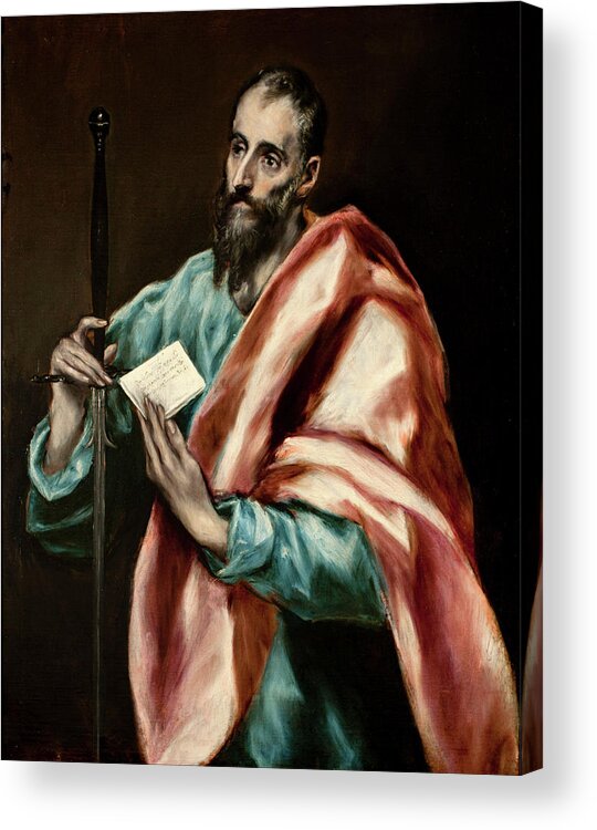 Apostle Acrylic Print featuring the painting Apostle Saint Paul by El Greco