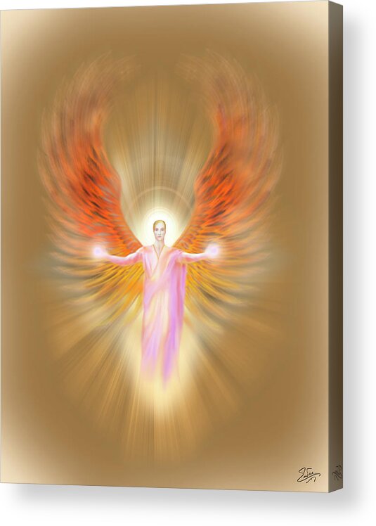 Archangel Raphael. Raphael Acrylic Print featuring the photograph Archangel Raphael - Pastel by Endre Balogh