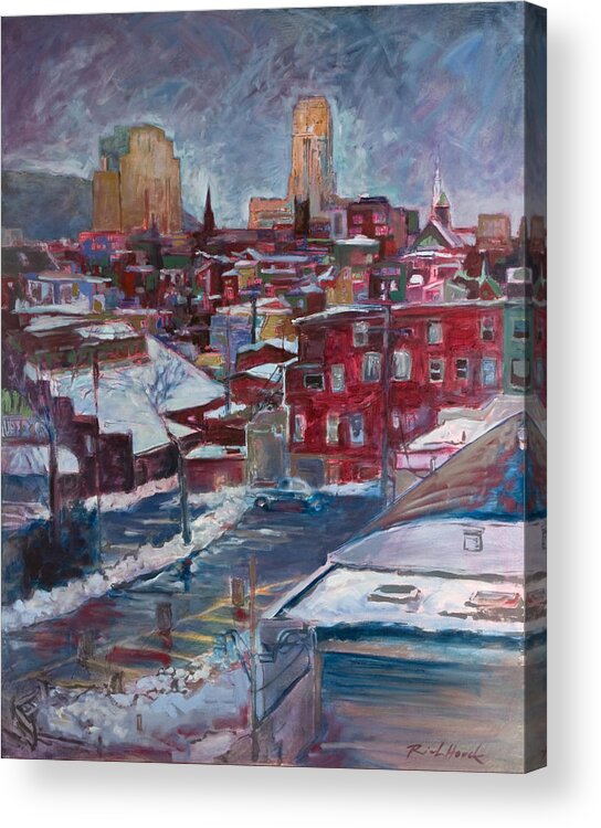 Art Of Jazz Acrylic Print featuring the painting Architecture Cascade by Rich Houck