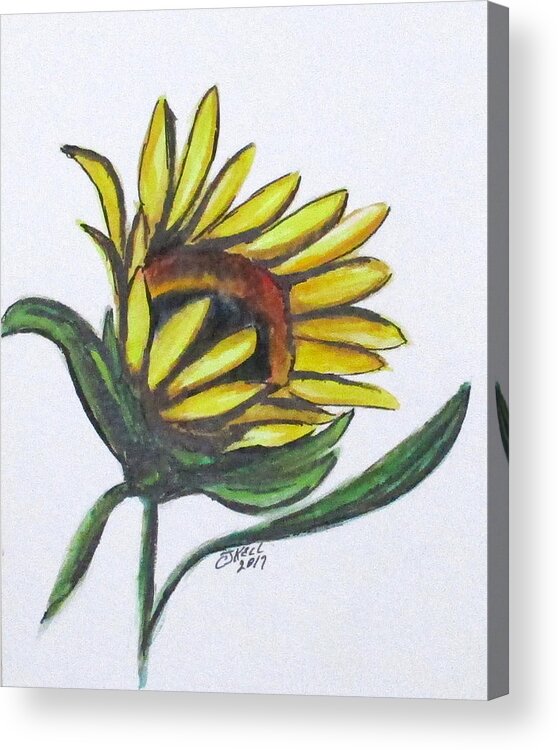 Sunflowers Acrylic Print featuring the painting Art Doodle No. 22 by Clyde J Kell