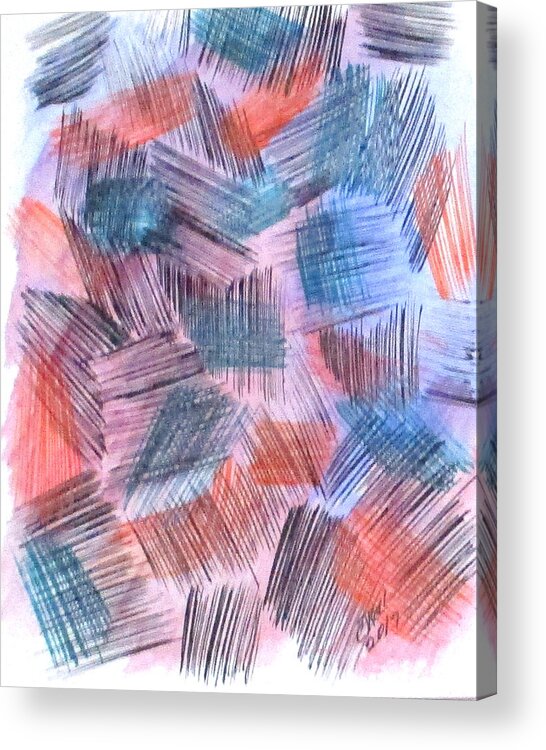 Doodle Acrylic Print featuring the painting Art Doodle No. 23 by Clyde J Kell