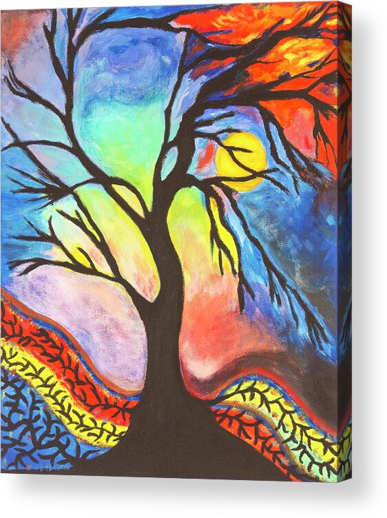 Tree Acrylic Print featuring the painting As Above, So Below by Neslihan Ergul Colley