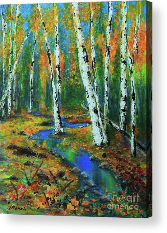 Landscape Acrylic Print featuring the painting Aspens by Jeanette French