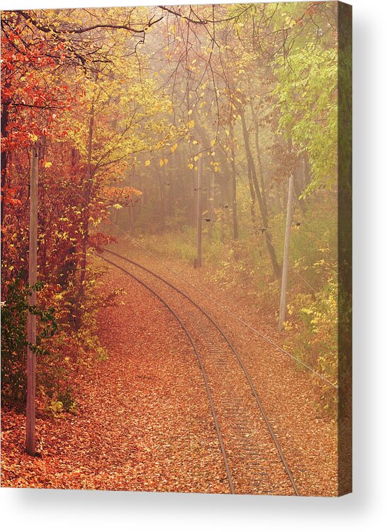 Railway Acrylic Print featuring the photograph Autumn at Lake Harriet by Hermes Fine Art