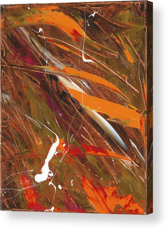 Autumn Acrylic Print featuring the painting Autumn Feather 90 by Joe Loffredo