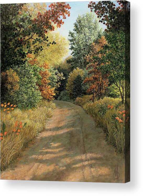 Autumn Scene Acrylic Print featuring the painting Autumn Road by Marc Dmytryshyn