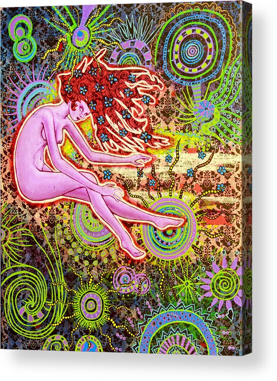 Fairy Acrylic Print featuring the painting Baby, Did You Forget To Take Your Meds? by Bobby Zeik