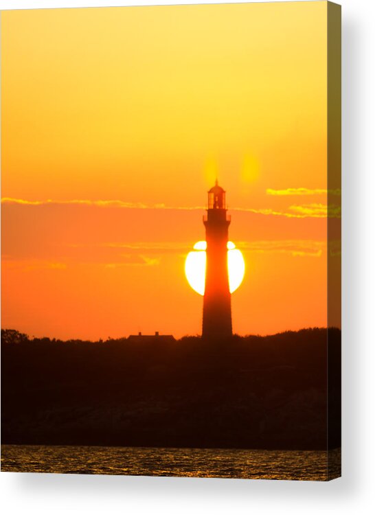 Lighthouse Acrylic Print featuring the photograph Backlit South Light by Tim Kirchoff