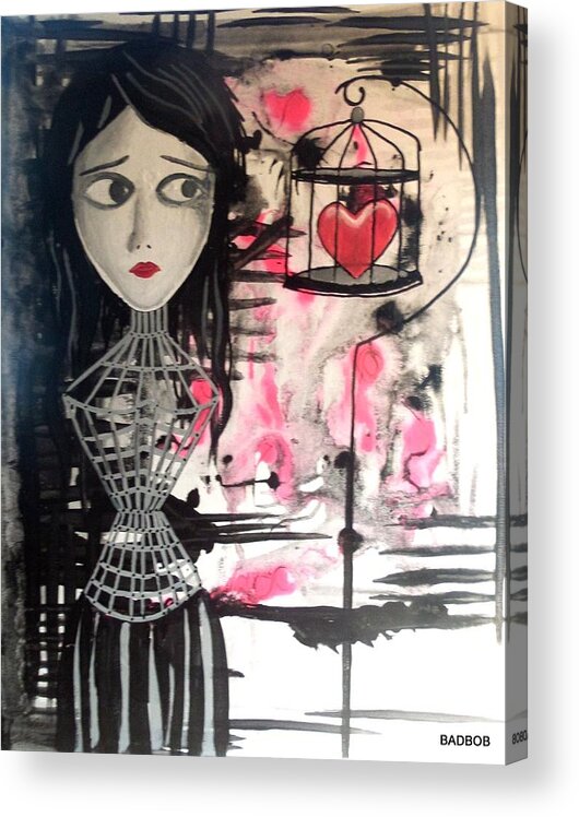 Dolls Acrylic Print featuring the painting Badheart by Robert Francis