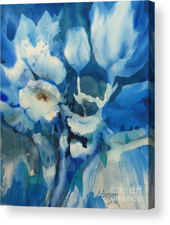 Fleurs Acrylic Print featuring the painting Balade Nocturne by Donna Acheson-Juillet