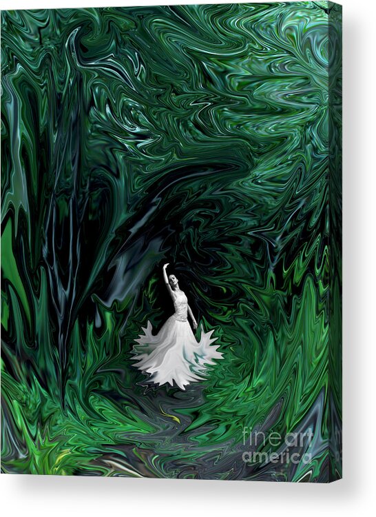 Green Acrylic Print featuring the photograph Ballerina in Wonderland by Rebecca Margraf