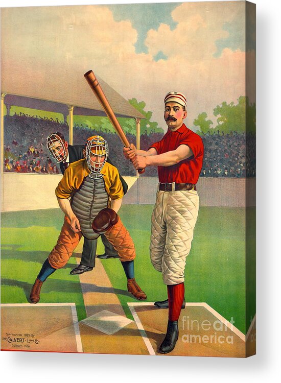 Batter-up 1895 Acrylic Print featuring the photograph Batter Up 1895 by Padre Art