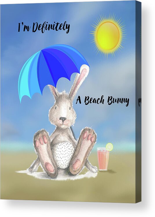 Graphic Design Acrylic Print featuring the painting Beach Bunny by Colleen Taylor