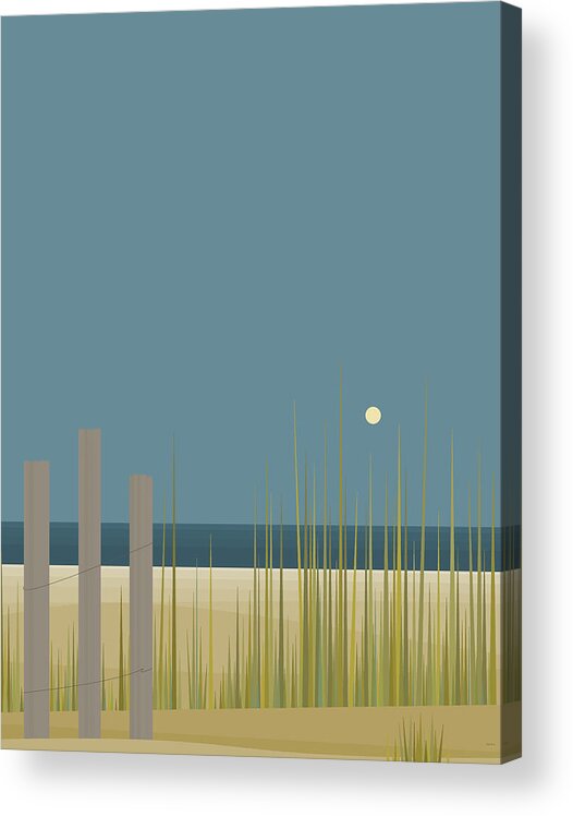 Beach Fence Acrylic Print featuring the digital art Beach Fence by Val Arie