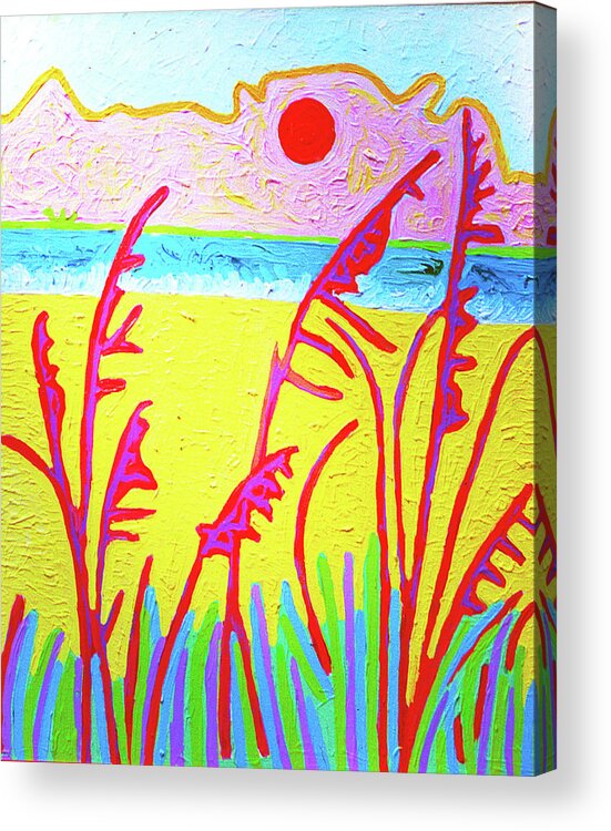 Painting With Thick Paint. Acrylic Print featuring the painting Beach Grasses by Rod Whyte