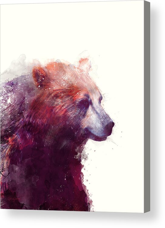 Bears Acrylic Print featuring the painting Bear // Calm by Amy Hamilton