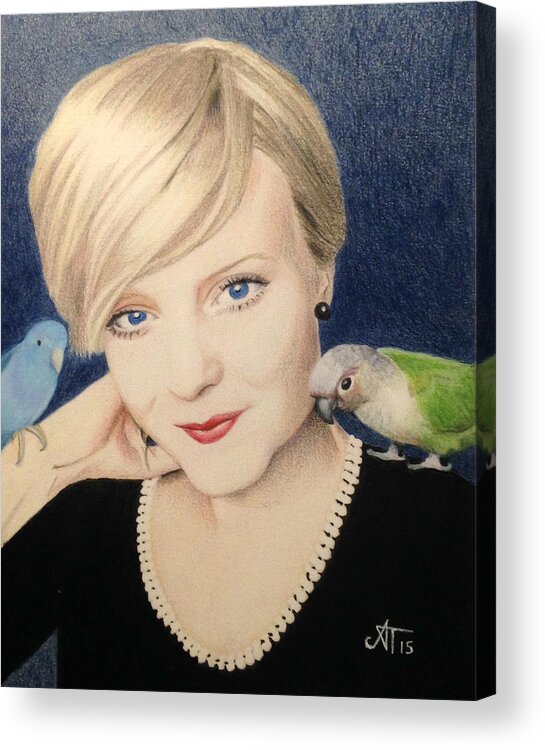 Becky Acrylic Print featuring the painting Becky and Friends by Ana Tirolese