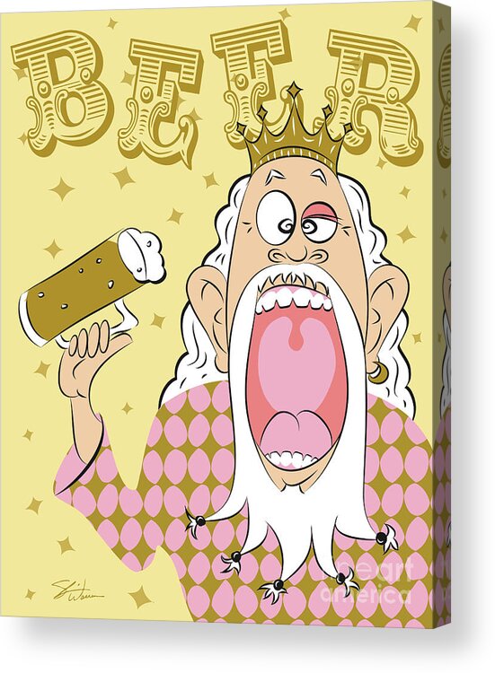 King Acrylic Print featuring the digital art Beer King by Shari Warren