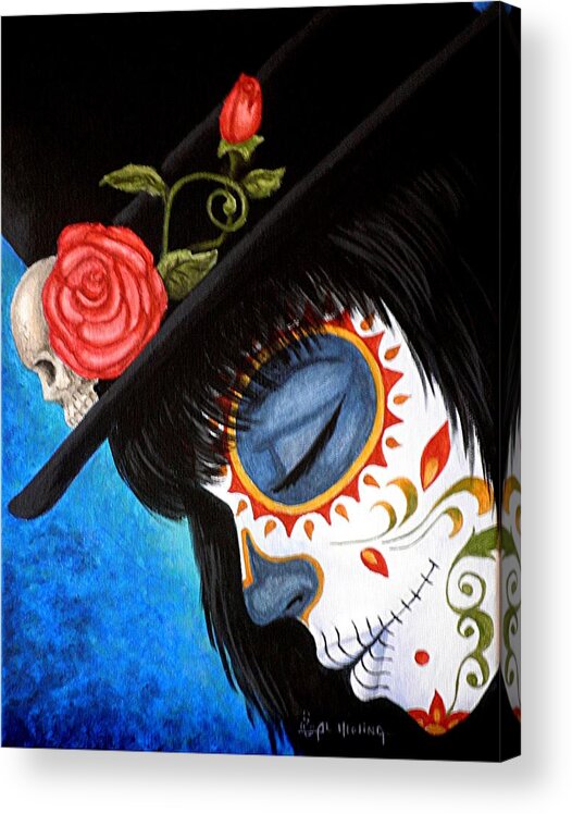 Day Of The Dead Acrylic Print featuring the painting Bella Muerte Returns by Al Molina