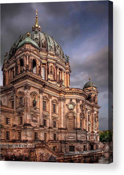 Endre Acrylic Print featuring the photograph Berlin Cathedral At Dawn by Endre Balogh