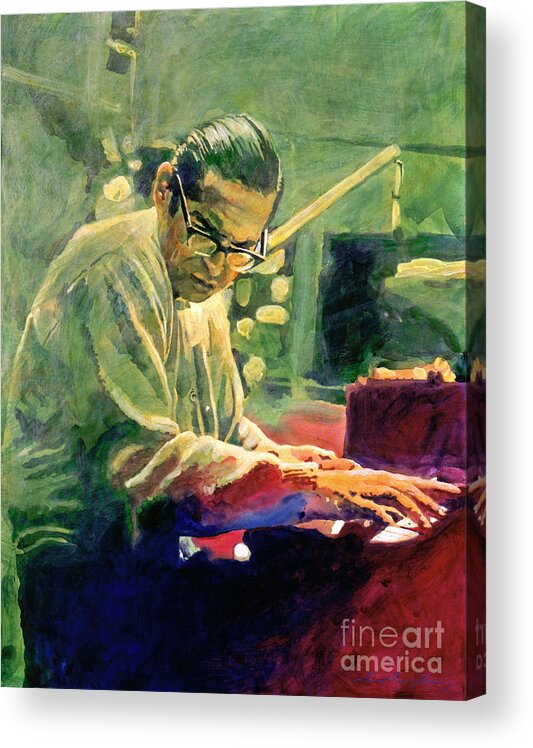 Bill Evans Acrylic Print featuring the painting Bill Evans Quintessence by David Lloyd Glover
