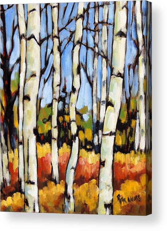 Art Acrylic Print featuring the painting Birch Study by Prankearts by Richard T Pranke
