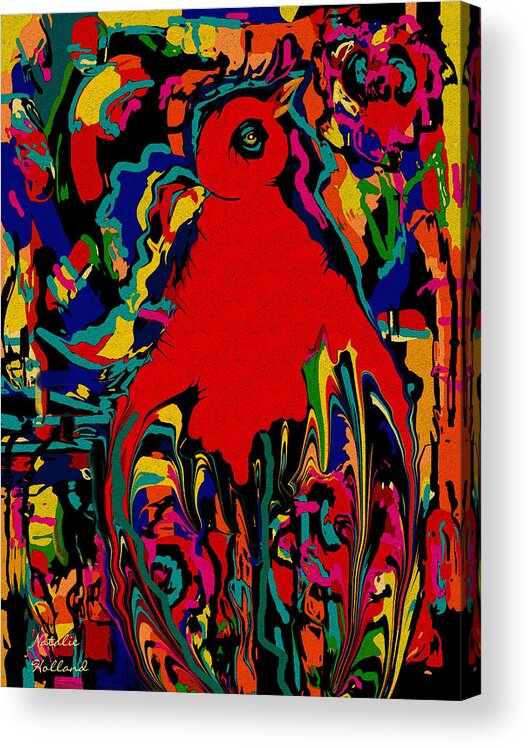 Bird Of Paradise Acrylic Print featuring the mixed media Bird Of Paradise by Natalie Holland