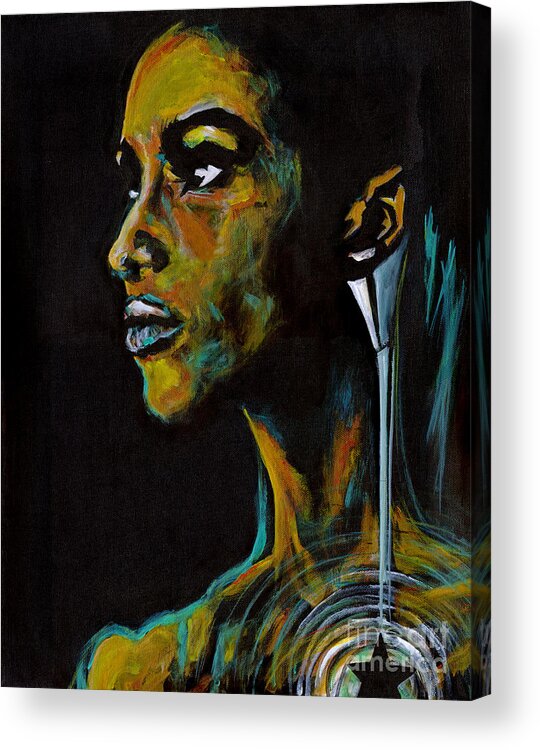 David Bowie Acrylic Print featuring the painting Blackstar by Tanya Filichkin