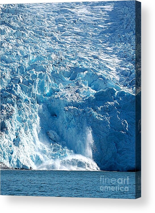 Diane E.berry Acrylic Print featuring the photograph Blackstone Glacier Calving by Diane E Berry