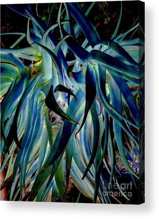 Blue Acrylic Print featuring the photograph Blue abstract art LorX by Rebecca Margraf