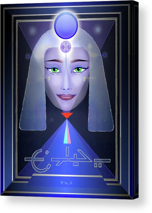 Guardian Acrylic Print featuring the digital art Blue Nile Guardian by Hartmut Jager