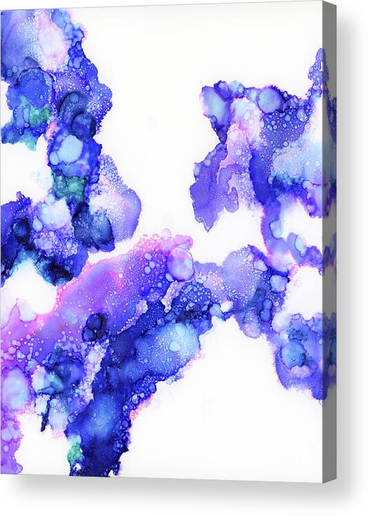 Blue Acrylic Print featuring the painting Blueberry Blush by Tamara Nelson