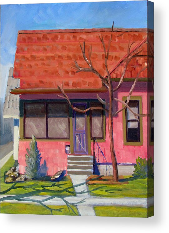Boise Acrylic Print featuring the painting Boise Ridenbaugh st 02 by Kevin Hughes