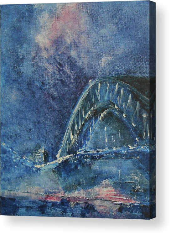 Abstract Acrylic Print featuring the painting Bridge To All Dreams by Jane See