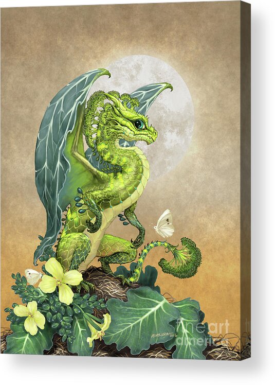 Dragon Acrylic Print featuring the digital art Broccoli Dragon by Stanley Morrison