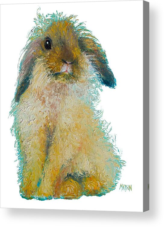 Bunny Acrylic Print featuring the painting Bunny Rabbit painting by Jan Matson