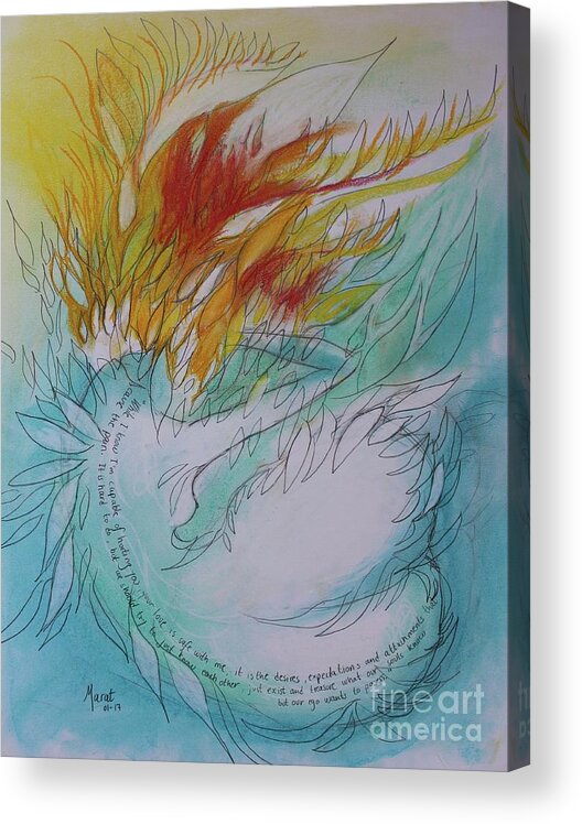 Northernlights Acrylic Print featuring the drawing Burning Thoughts by Marat Essex