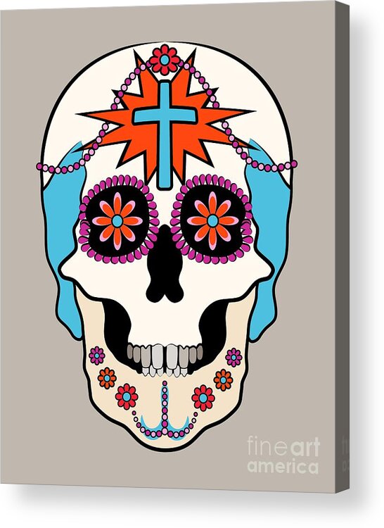 Skull Acrylic Print featuring the digital art Calavera Graphic by MM Anderson