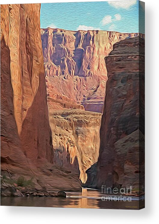 Grand Canyon Acrylic Print featuring the mixed media Canyon Walls by Walter Colvin