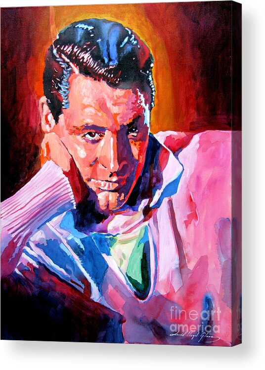 Cary Grant Acrylic Print featuring the painting Cary Grant - Debonair by David Lloyd Glover
