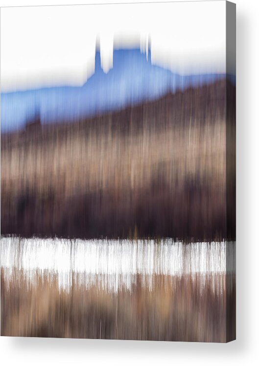Winter Acrylic Print featuring the photograph Castle Rock And Colorado River by Deborah Hughes