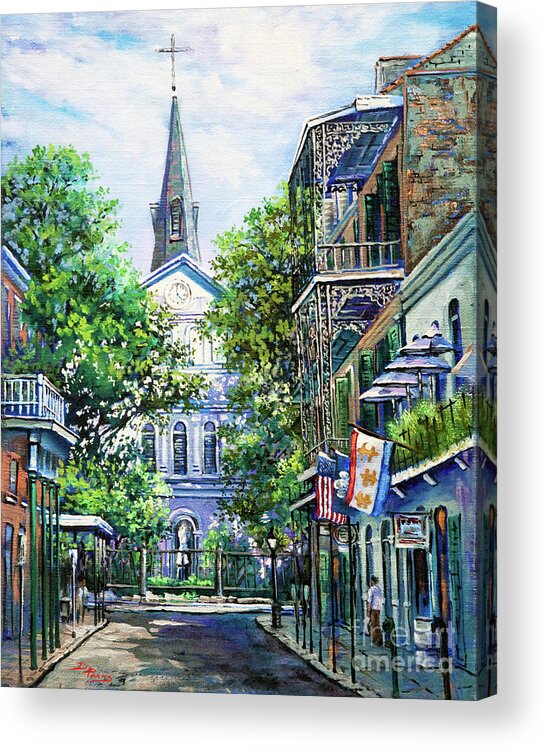 Louisiana Cathedral Acrylic Print featuring the painting Cathedral at Orleans by Dianne Parks